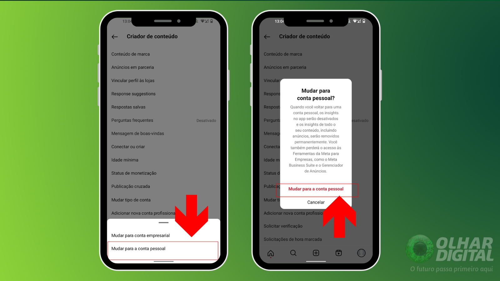 4 - Como desativar conta profissional do Instagram pelo PC ou celular