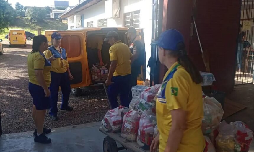 Entrega dos Correios em Lajeado (RS) — Foto: Divulgação/Correios