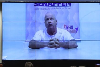 Por chamada de vídeo, deputado Chiquinho Brazão fala a deputados da CCJ sobre caso Marielle — Foto: Bruno Spada/Câmara dos Deputados