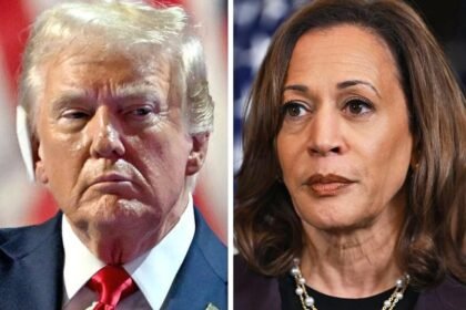 Montagem dos candidatos à Presidência dos EUA, Donald Trump (Republicano) e Kamala Harris (Democrata) — Foto: Fotos: Bloomberg