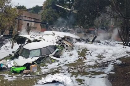 Avião da Voepass caiu em Vinhedo — Foto: Reprodução/g1