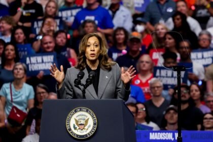 A candidata democrata à Presidência dos EUA, Kamala Harris — Foto: Alex Wroblewski/Bloomberg