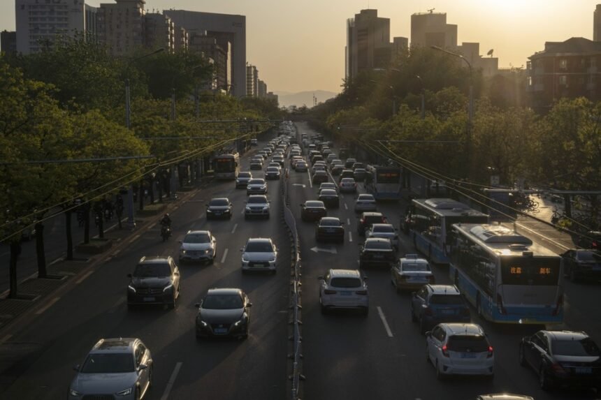 Hora do rush em Pequim — Foto: Bloomberg