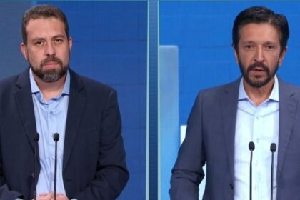 Candidatos a prefeito de São Paulo: Guilherme Boulos e Ricardo Nunes — Foto: Reprodução/SBT