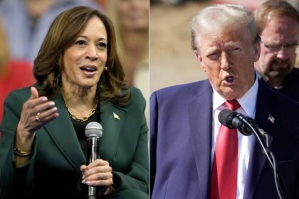 Kamala Harris e Donald Trump — Foto: AP