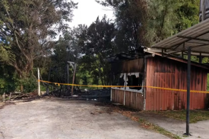 Casa de Francisco Wanderley Luiz após incêndio — Foto: Divulgação