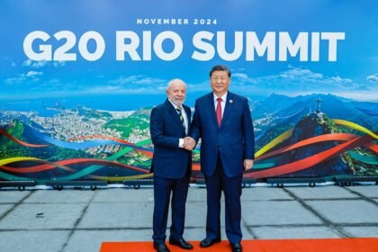 Presidente Luiz Inácio Lula da Silva e Xi Jinping, durante o G20 — Foto: Ricardo Stuckert/PR